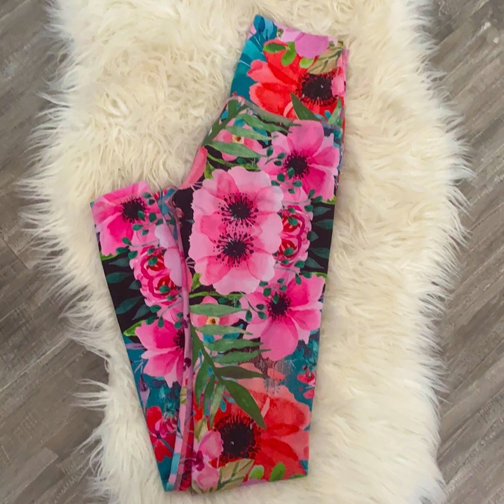 Pink floral print Mika leggings XS / S